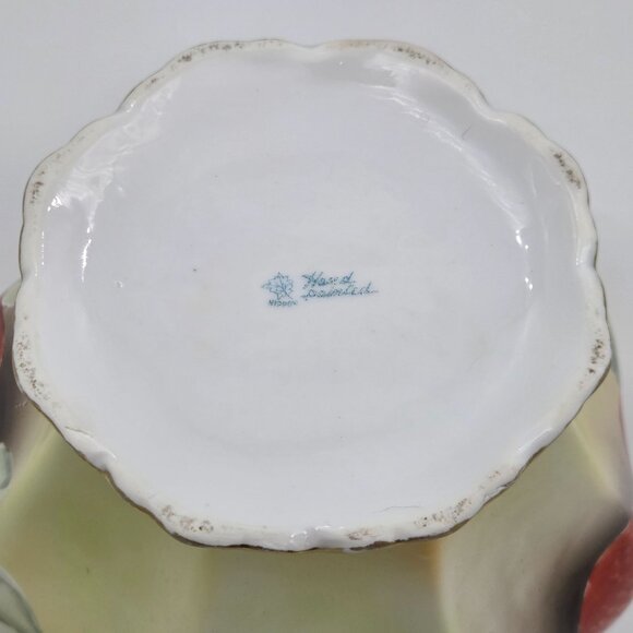 Antique Nippon Biscuit Jar Hand Painted Raspberries Gooseberries w/ Lid Japan - Picture 9 of 13